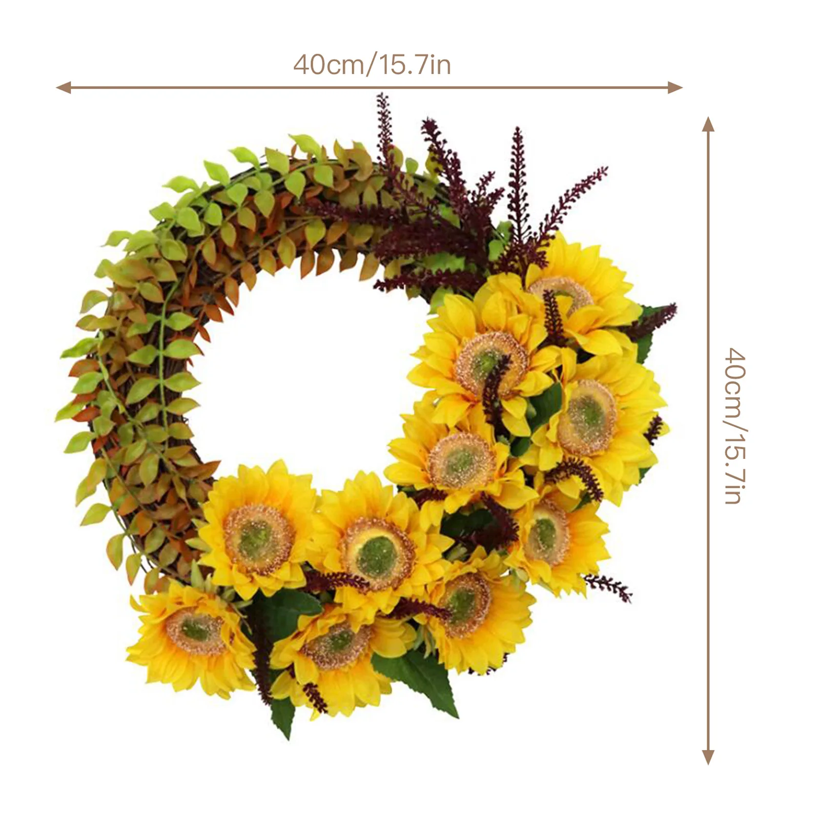 

Flower Wreath Natural Rattan Wreath Hanging Christmas Wreaths Flower Easter Decor DIY Crafts Wedding Decoration For Home Door