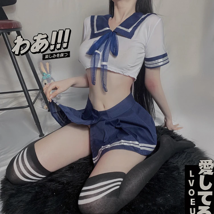 

Sexy Lingerie Set School Girl Outfit Erotic Sailor Costume Babydoll Women Cosplay Student Uniform With Miniskirt Cheerleader New