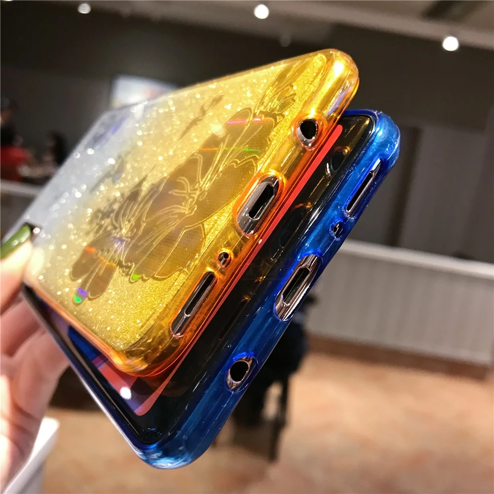 Градиент Buterfly Цветок Блестящий чехол для sony Xperia XZ4 XZ3 XZ2 XZ1 XZ X Z5 XA3 Ultra XA2 XA1 XA Чехол Мягкий ТПУ телефонные чехлы
