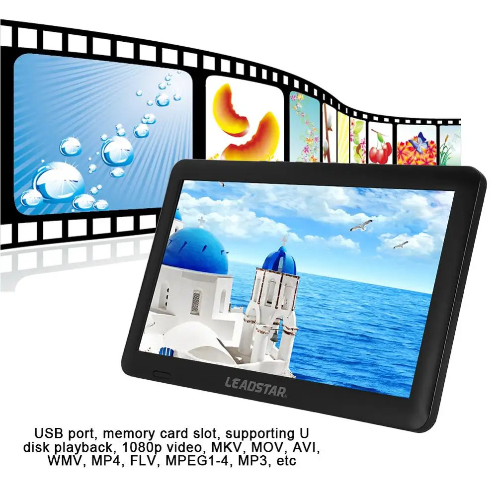 Портативный телевизор LEADSTAR 11 дюймов DT/T2 1080P HD цифровой аналоговый с подставкой