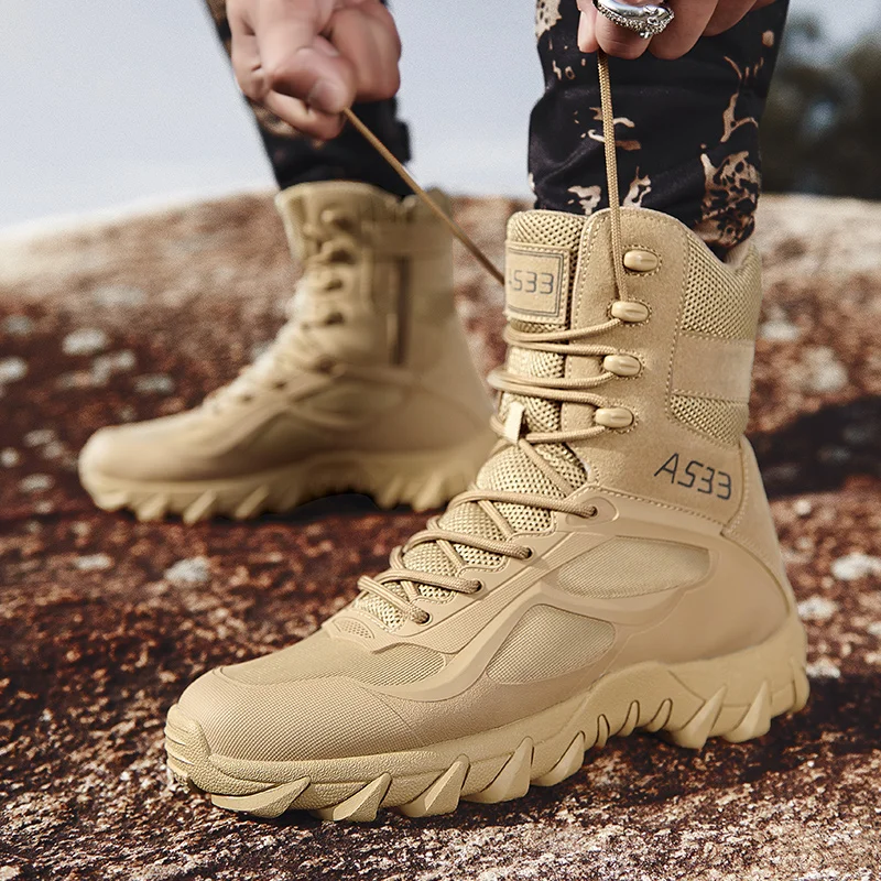 

Winter New Military Boots Men's High-Quality High-Top Tactical Boots Special Forces Desert Boots Outdoor Safety And Naked Boots