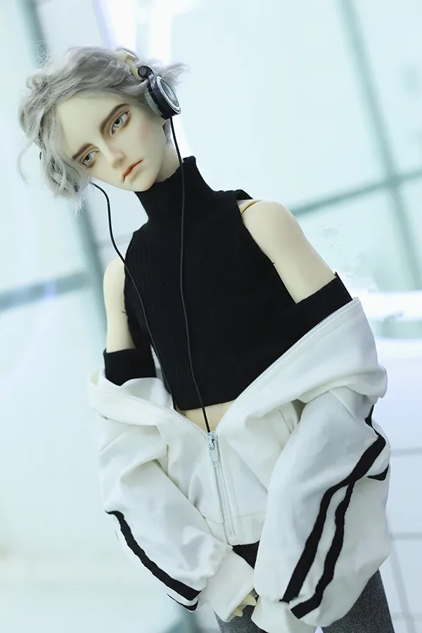 BJD кукольная одежда для 1/4 1/3 размера рубашка дяди черная с высокой горловиной на