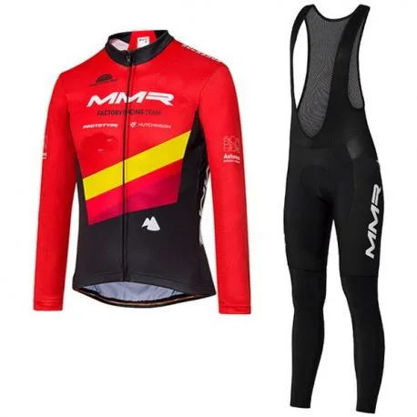 

WINTER FLEECE THERMAL 2020 MMR TEAM SPAIN LONG SLEEVE CYCLING JERSEY WEAR CLOTHES + BIB PANTS SIZE XS-4XL