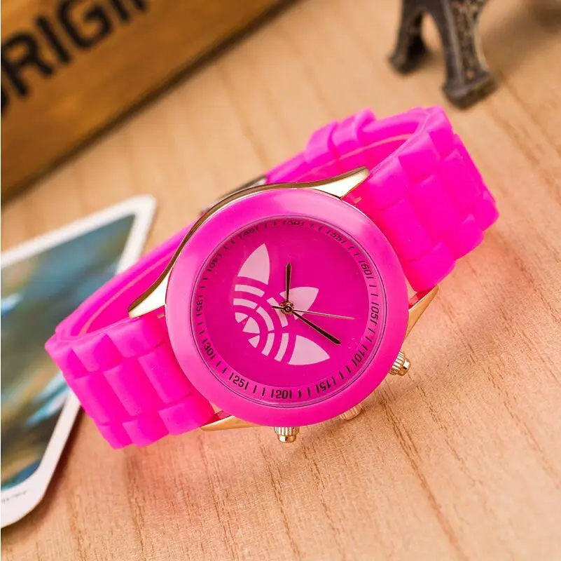 Rose TIke Toke, reloj mujer, роскошные женские часы, модные, дизайн клевера, элегантные, President, силиконовое платье, мужские часы, Relogios Masculino 08 - Цвет: Rose