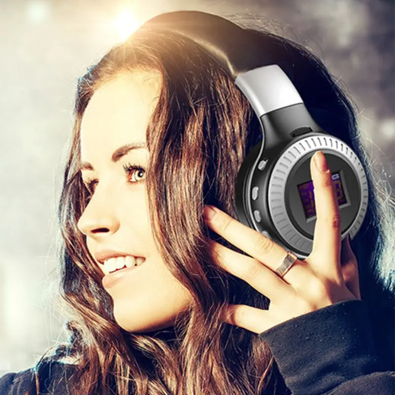 B19 Headphone LCD Display Wireless Music Earphone Stereo BT 5.0 TF MIC FM Radio | Электроника