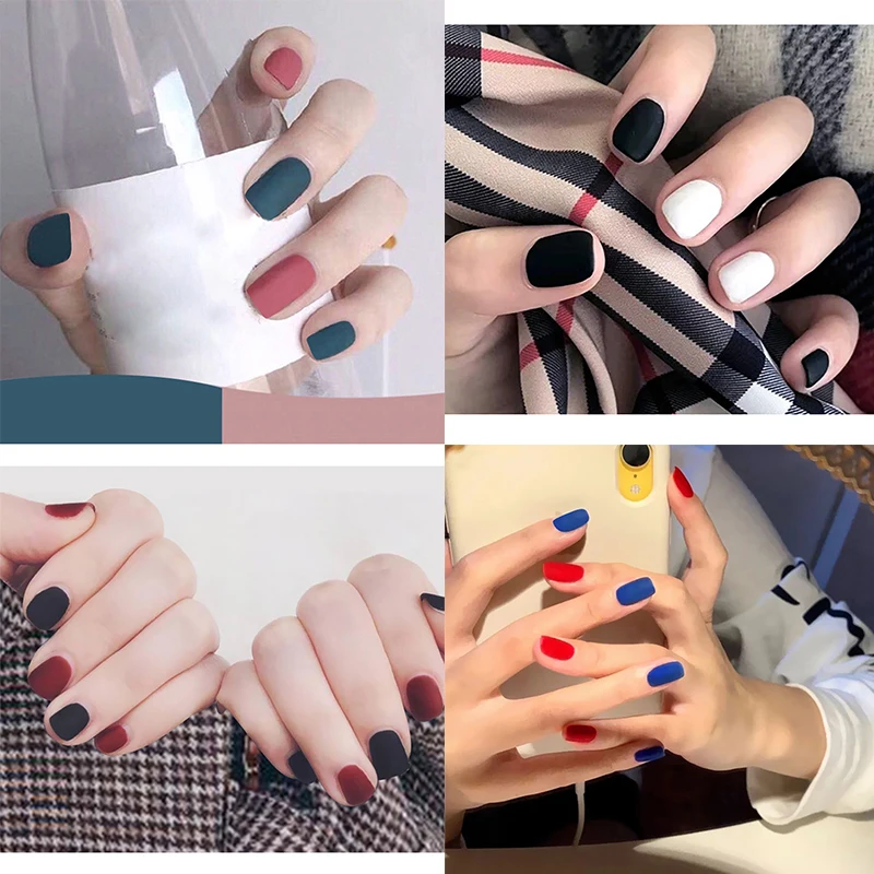 

24pcs Matte Red Black White False Nails With Nail Extension Fingernails Fake Nail Supplies For Professionals JP922 Fake Nails