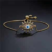 2021 new jewelry for wome gold evil eye bracelet pave blue eye gold chain bracelets for women adjustable female party jewelry