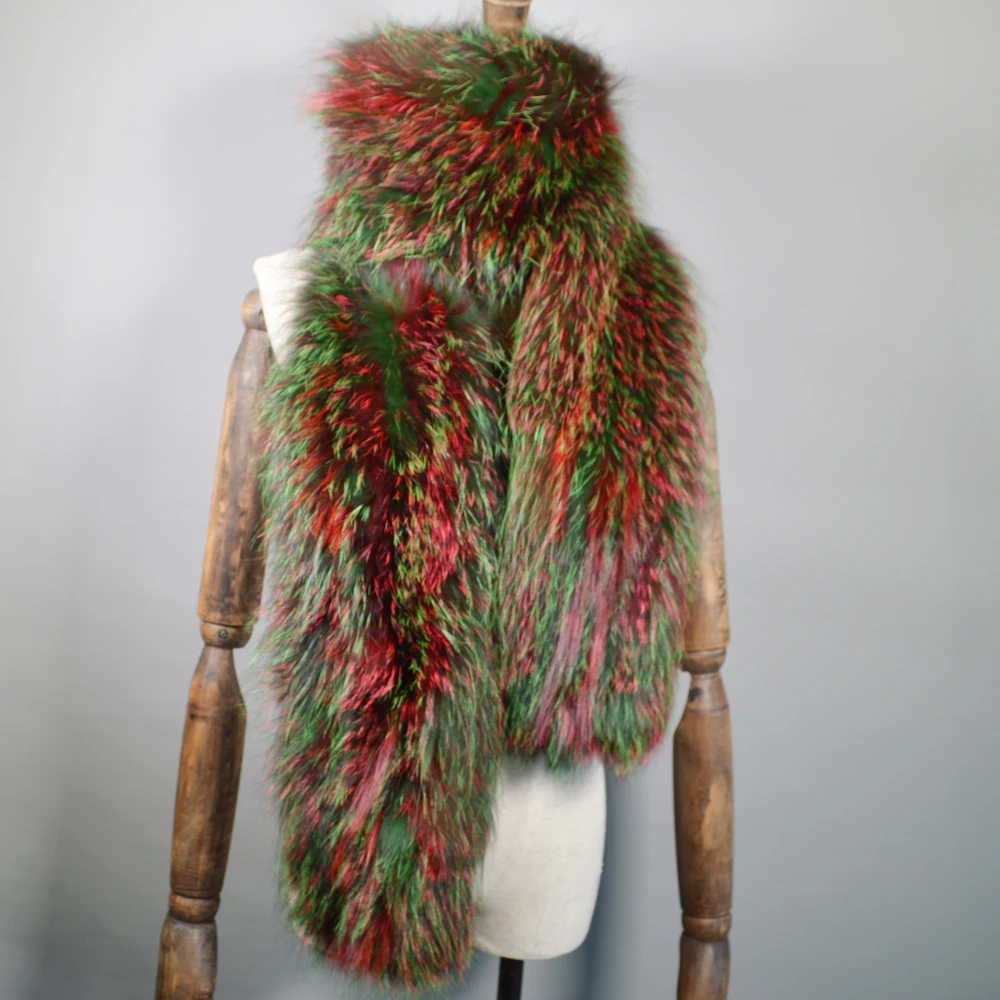 2021 длинные Стиль хорошего качества Для женщин натуральным лисьим мехом шарф