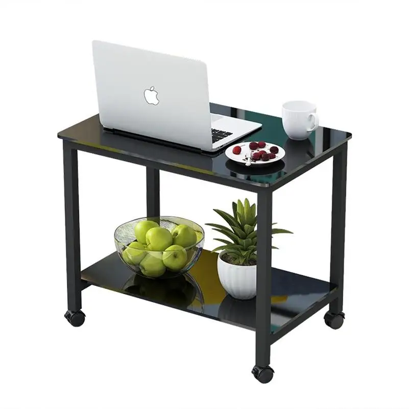 Маленький журнальный столик M8 из углеродистой стали с закаленным стеклом