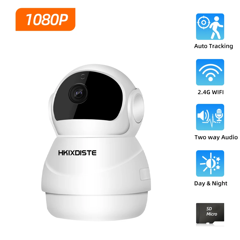 

HKIXDISTE Camera 1080P Home Smart WIFI IP Camera 2MP HD Security Surveillance CCTV Wireless Baby Monitor Network Cloud SD Card