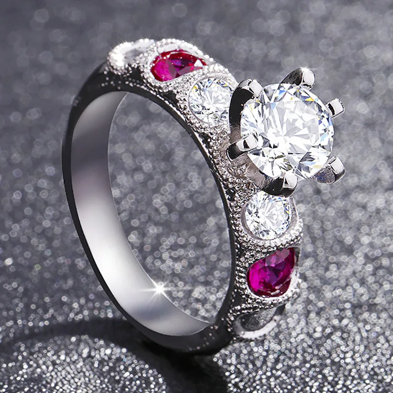 2 шт. женские кольца с красным гранатом размеры 5-12 | Украшения и аксессуары