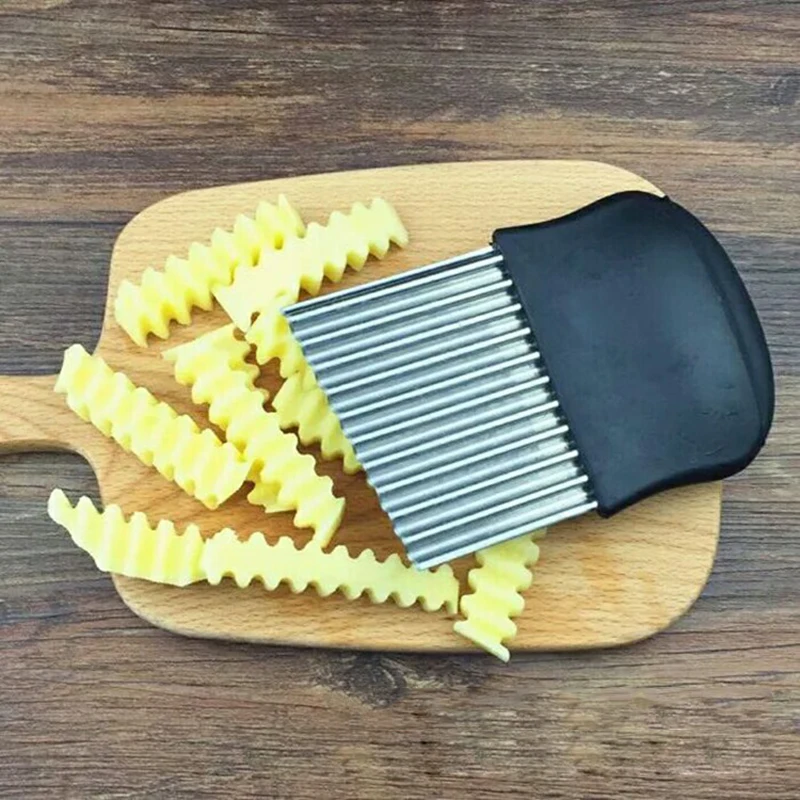 

Vegetable Crinkle Stainless Steel Wavy Cutter Blade Onion Potato Chip Slicer Kitchen Tools Hot Sale