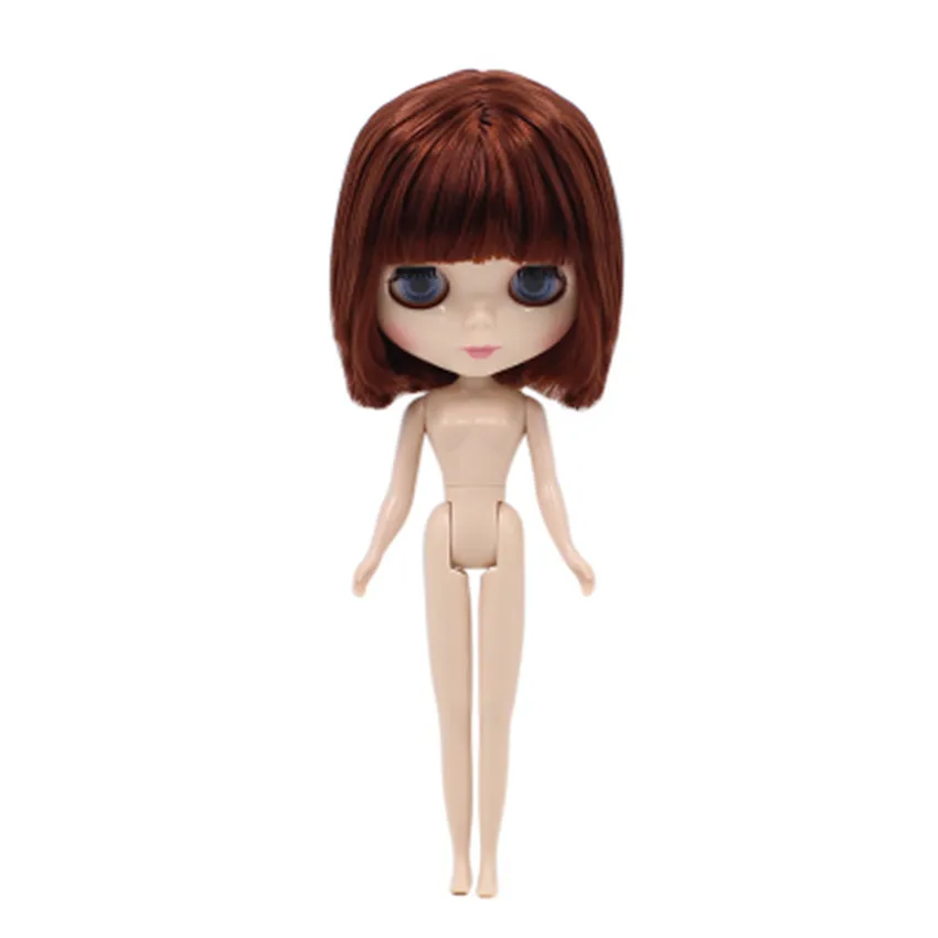 red brown short wig Ледяной фабрики Blyth кукольные 1/6 BJD куклы 30 см Blyth изготовленный на заказ кукла с яркой кожей 7/19 Объединенный корпус игрушки для девочек Специальное предложение, в продаже - Цвет: red brown short wig