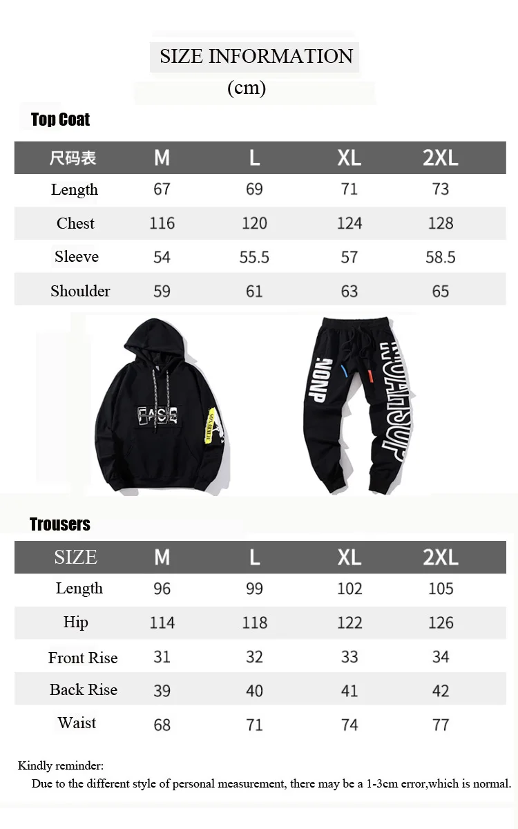 

Hoodie Cotton Set Tracksuit Men Sportwear 2pcs set 2019 Hip Hop New Fashion Autumn Casual Black Red White Sport set