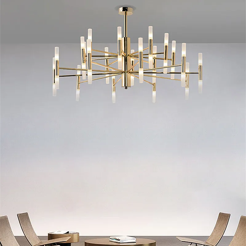 Versaille-Lámpara de araña de mediados de siglo para sala de estar, comedor, cocina, decoración artística, Desinger, iluminación de araña de oro negro