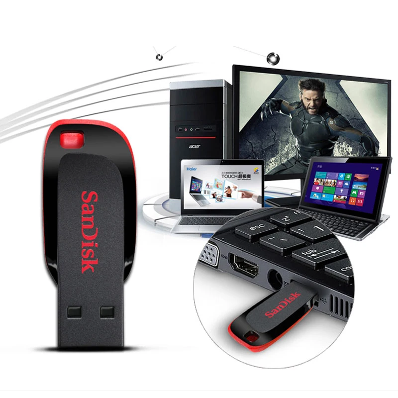 USB-флеш-накопитель SanDisk CRUZER BLADE USB 2 0 128/64/32/16/8/4 ГБ | Компьютеры и офис