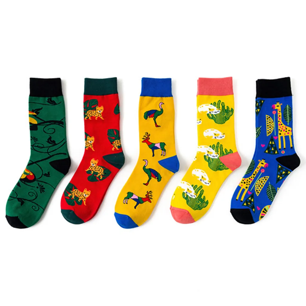 Модные Повседневные хлопковые носки унисекс для мужчин и женщин средней длины с