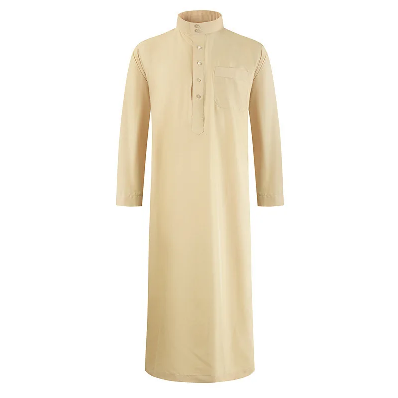 

Muslim Robe Hoodies Kaftan Dressing Mens Saudi Arab Dubai Long Sleeve Thobe Arabic Long Islamic Jubba Thobe Man Clothing 2021