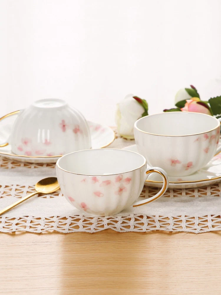 Чернила Европейский костяной фарфор Кофе чашка с блюдцем набор бытовой простой