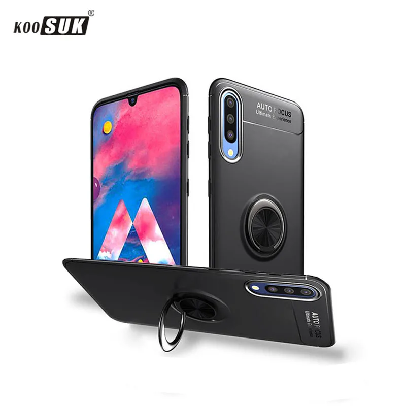 Чехол для Samsung Galaxy A50 A70 роскошный чехол с кольцом держателем мягкий матовый