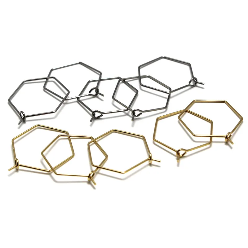 

30pcs/lot Stainless Steel Gold Plated Hoops Earrings Big Circle Ear Wire Earring Hoops Wires for DIY Jewelry Making Findings