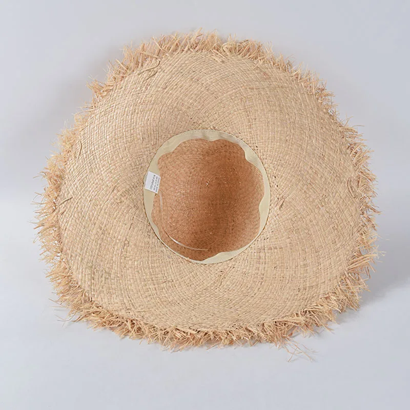 

Ladies Summer Wide Brim Floppy Sun Hat Burrs Raffia Straw Hats for Women Big Brim Panama Beach Hats Chapeau Femme