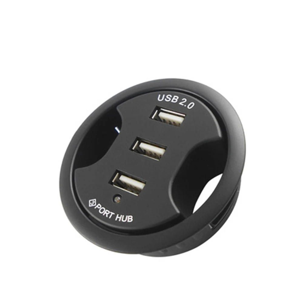 

USB HUB Mount In Deskpot HUBs USB 2.0 HUB With 3 Port USB2.0 Headphone/Mircophone Jack For PC/Tablet USB 2.0 Splitter