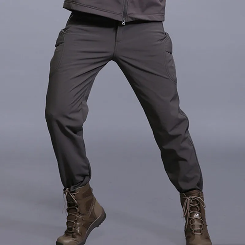 Уличные тактические мужские мягкие флисовые теплые водонепроницаемые брюки из