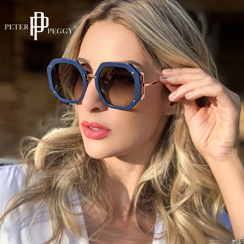 

Polygon Fashion Women's Sun Glasses Brand Designer Geometry Shades Vintage Sunglasses UV400 Oculos De Sol Feminino