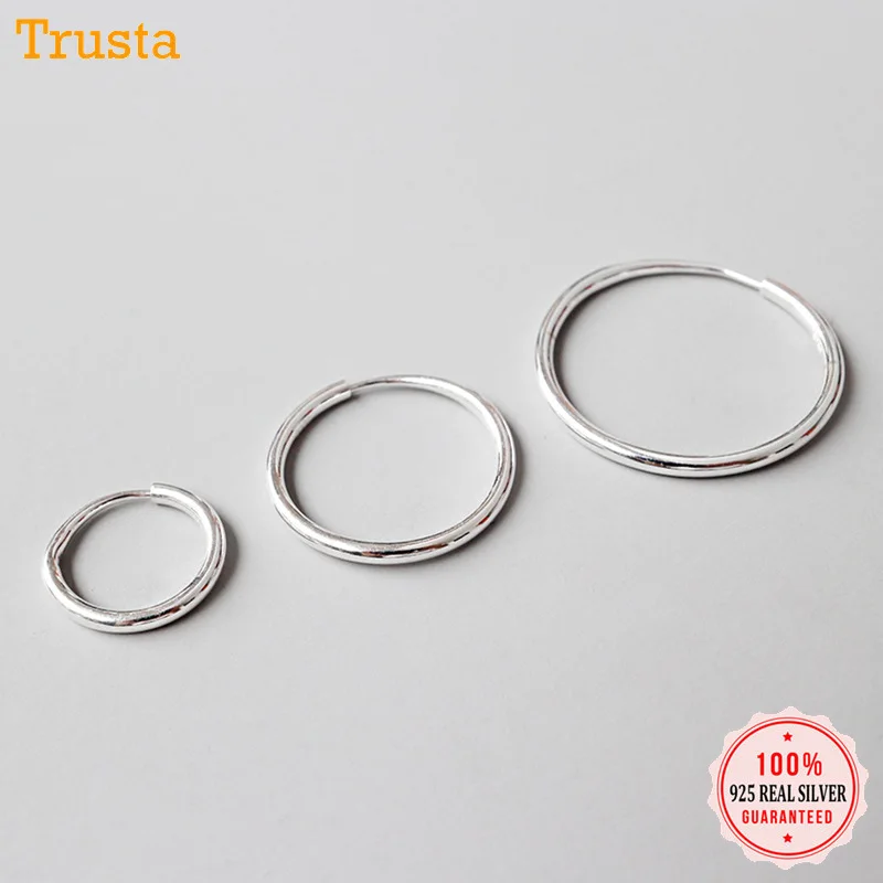 Trustdavis 100% Стерлинговое Серебро 925 пробы уникальный пирсинг серьги кольца Huggie для