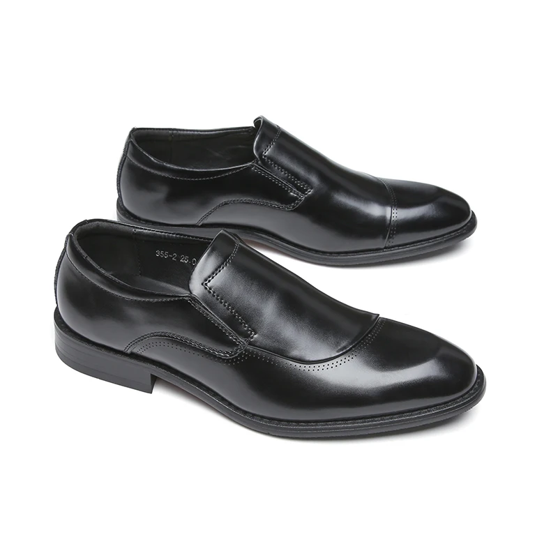 Black Dress Shoes Misalwa/деловая обувь для джентльменов; Мужские модельные туфли из яловичного спилка; мужская деловая обувь без шнуровки; оксфорды; однотонная офисная повседневная обувь - Цвет: Black Dress Shoes