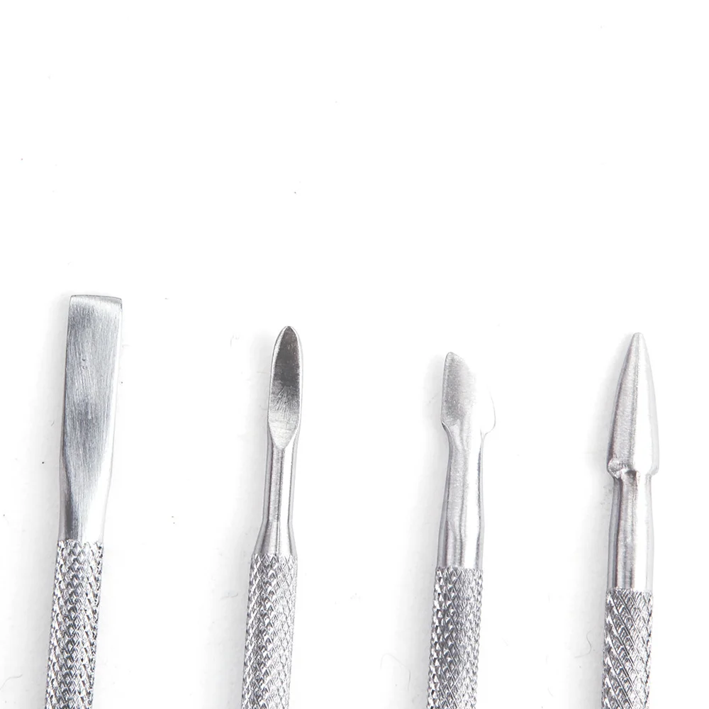 4 шт./лот кутикулы из нержавеющей стали Толкатель для ногтей УФ гель дизайна набор