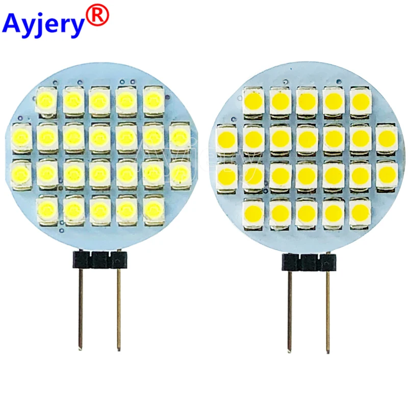 

AYJERY 100PCS G4 3528 24 Leds White SMD LED 1210 Light Family Marine light Lamp Bulb DC 12V Warm White SMD LED 1210 Home Light