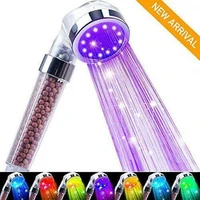 led shower head high pressure handheld showerhead 7color change lights water save ionic filter showerhead for dry skin and hair