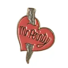 Брошь Mr. Заостренный палец, эмалированная брошь в форме рассекающего сердца, тематический значок из фильма, подарок на Хэллоуин, фестиваль, Рождество