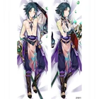 Наволочка для подушки с изображением аниме Genshin Impact Xiao наволочка по мотивам косплея, персиковая обнимающая Подушка, японская Подушка-отаку, дакимакура