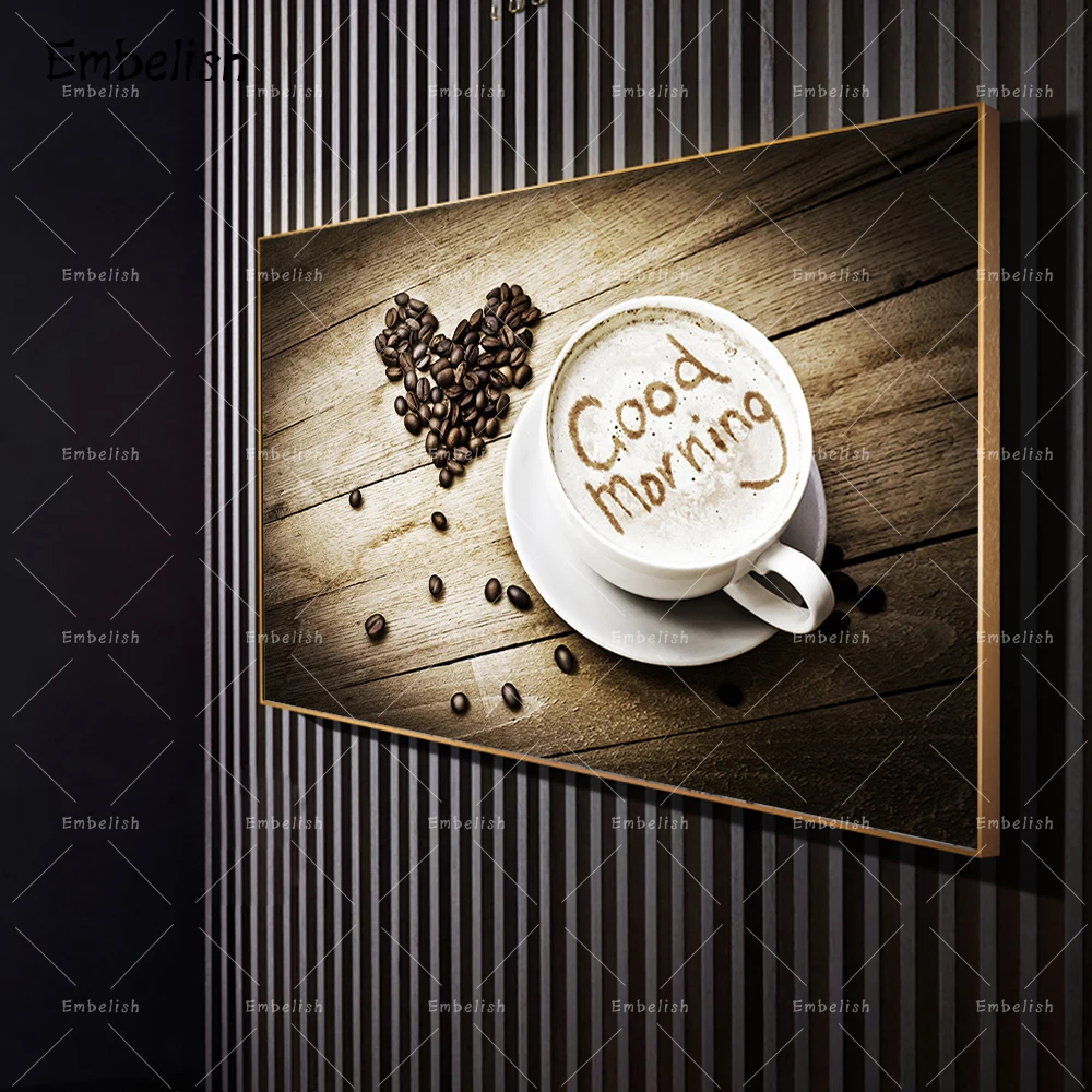 

Embelish 1 Pieces Good Morning Coffee Wall Posters For Kitchen Home Decor HD Print Canvas Paitings Living Room Artworks Pictures