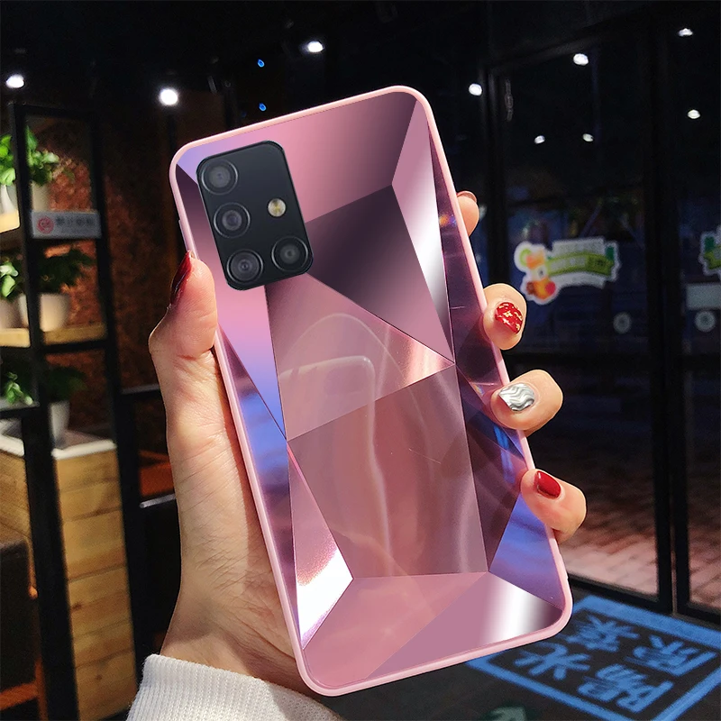 3D Алмазный зеркальный чехол для Samsung Galaxy A51 A71 блестящий телефона | Мобильные