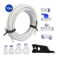 1 set water supply hose and inline shut off valve water tube refrigerator connectors kit for water filter system pipe fitting