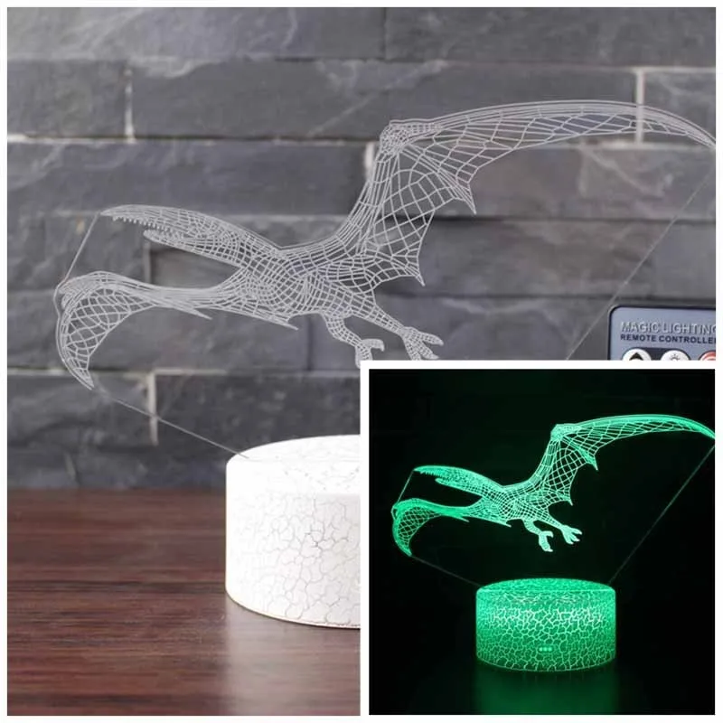 Светодиодный ночник с мультяшным динозавром 16 цветов сенсорное управление