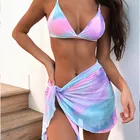 Новый сексуальный Радужный цвет бикини Однотонный женский купальник пуш-ап комплект бикини бразильский купальник летняя пляжная одежда для плавания