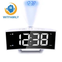mirror fm radio alarm clock led digital electronic table projector clock with time projection desk nixie projection alarm clock