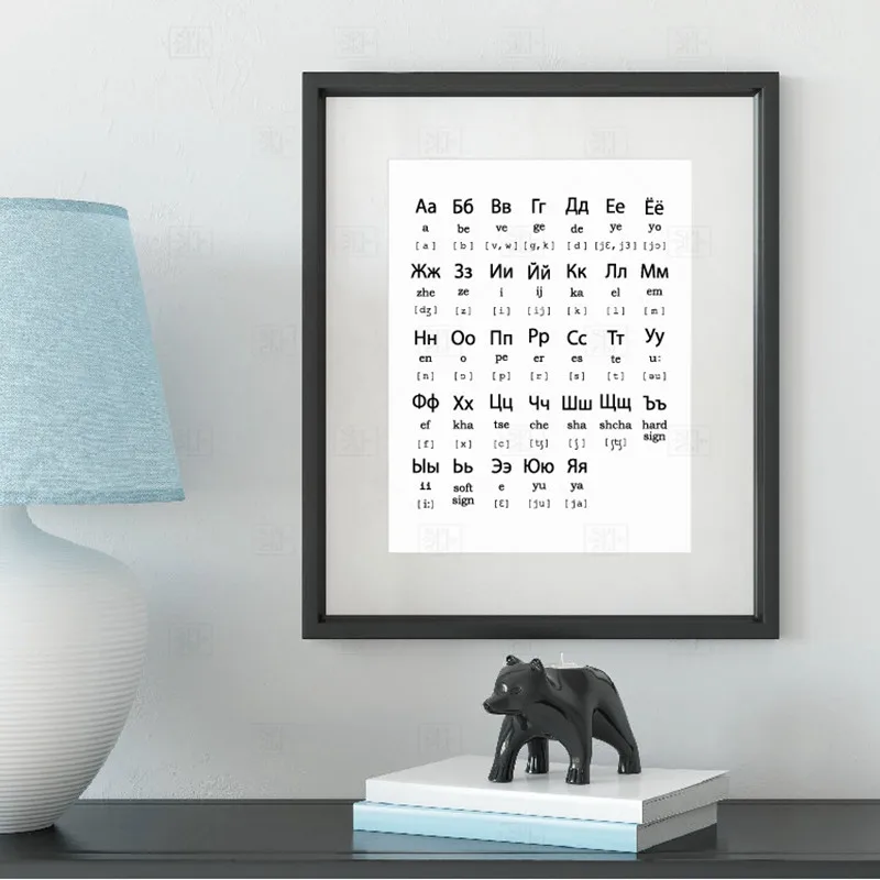 Настенная картина с русским алфавитом для детской комнаты настенная Картина на