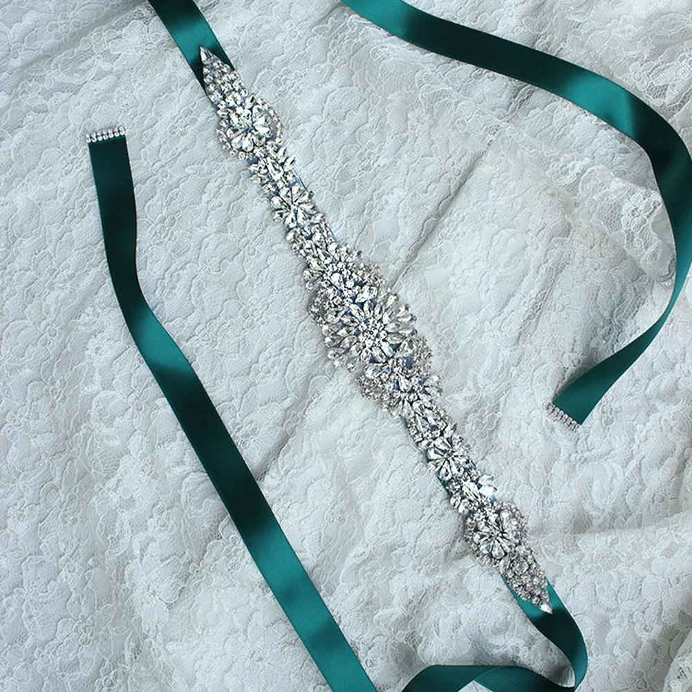 

Fashion Crystal Rhinestone Wedding Bridal Dress Belt Cummerbunds Waistband Girdle Accessory Optional
