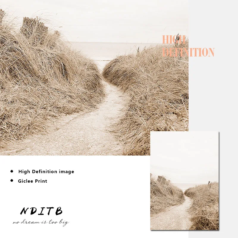 Скандинавский декоративный постер с изображением природы поля пейзажа