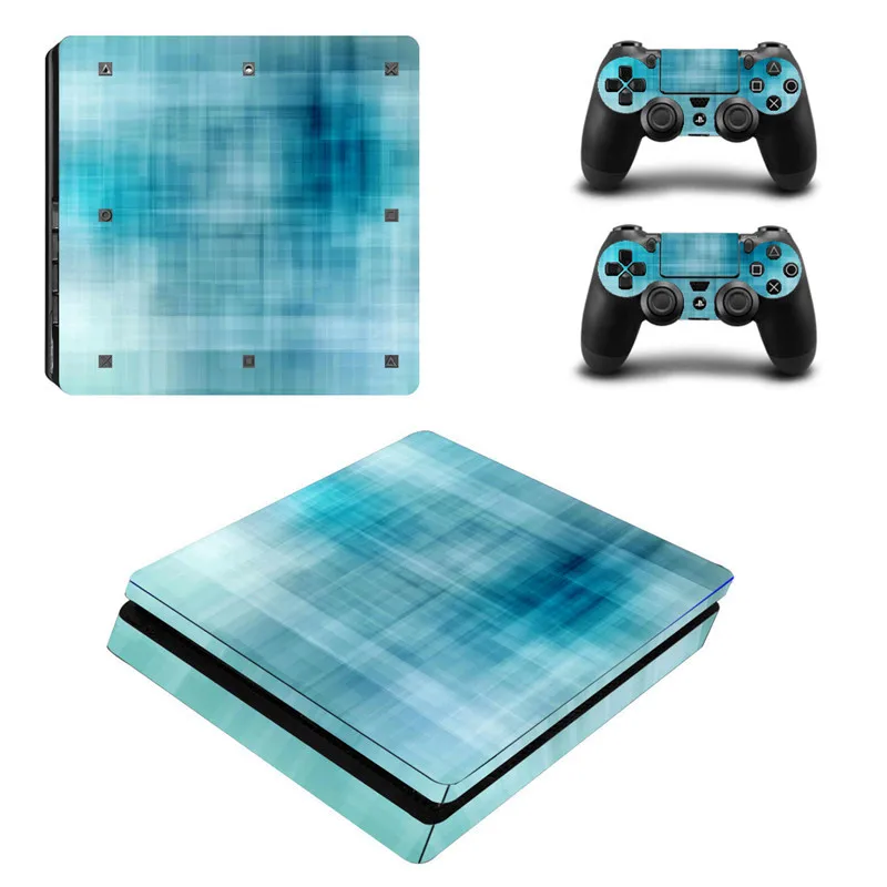Виниловая наклейка для консоли PS4 Slim с 2 контроллерами Sony PlayStation 4 S | Электроника