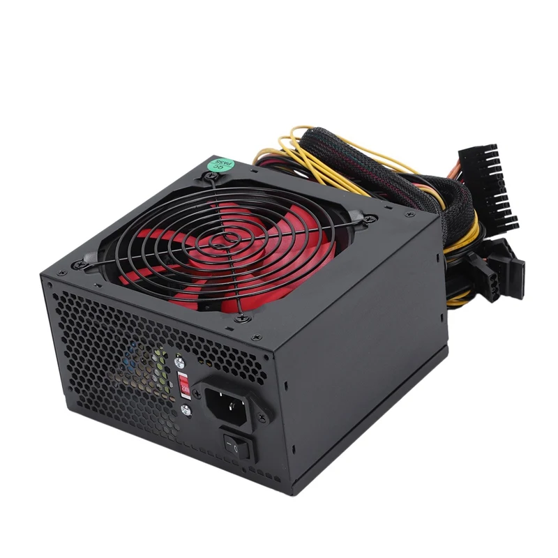 170-260V Max 650W Power Supply Psu Pfc Red 12Cm Silent Fan 24Pin 12V Pc Computer Sata Gaming For Intel Amd Compu | Компьютеры и офис