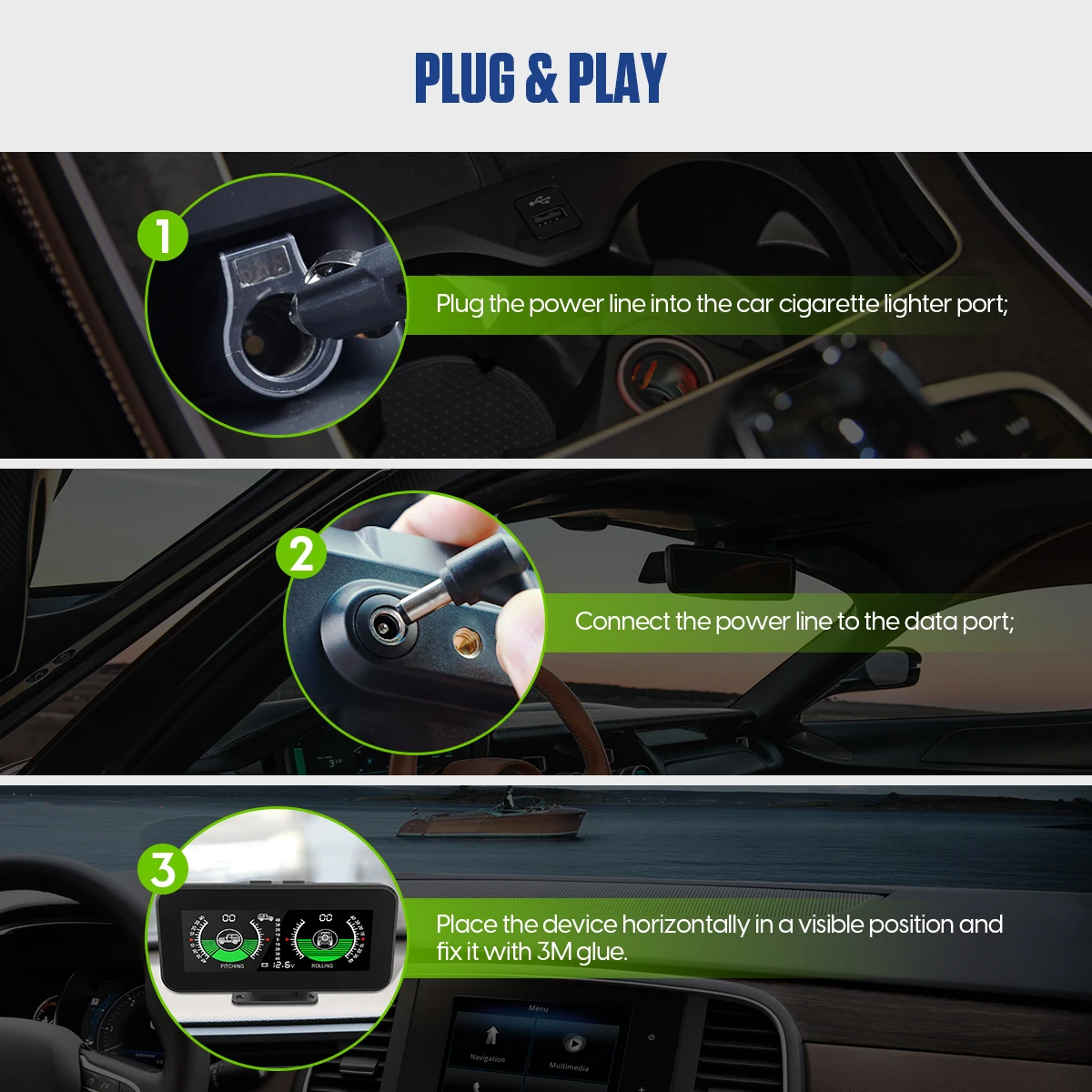 Автомобильный компас MRCARTOOL M50 наклонный угловой транспортир Инклинометр HUD