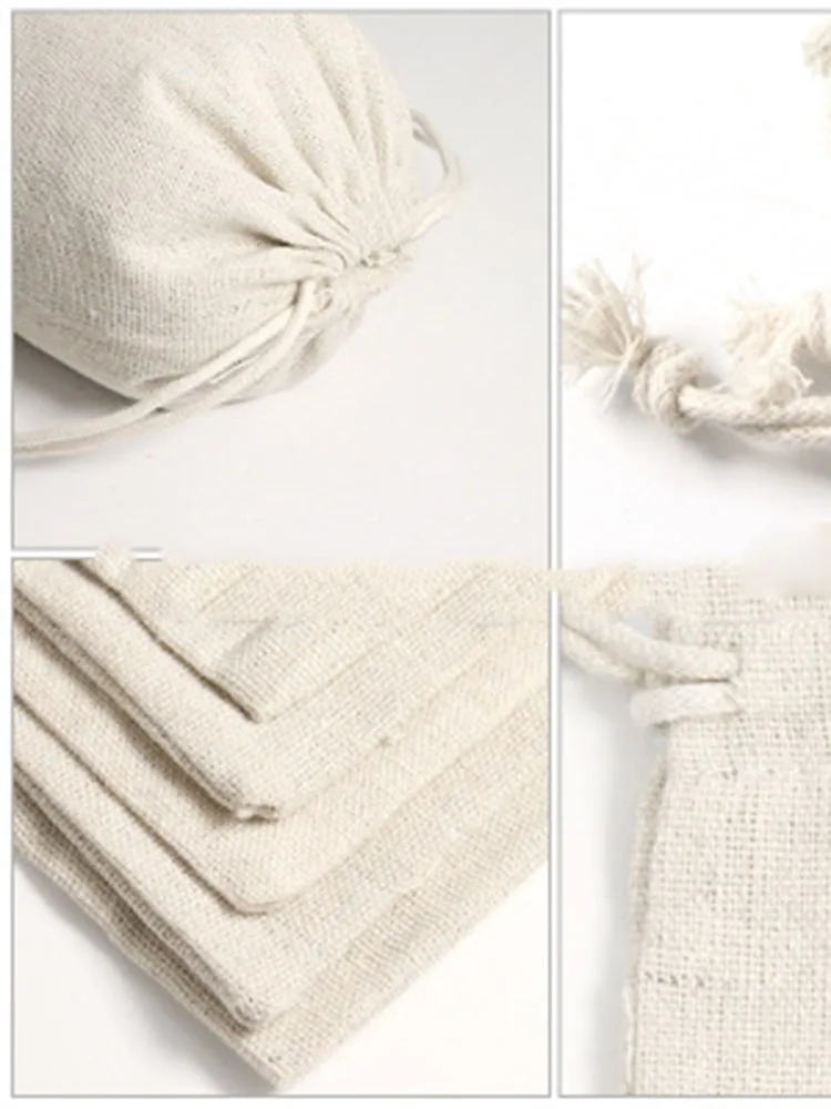 1 шт. многоразовая Льняная сумка для покупок на шнурке с логотипом|Хозяйственные