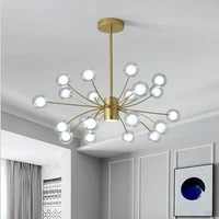 nordic magic bean chandelier lighting for living room light modern glass mul head hanging lamp for dining room bedroom light